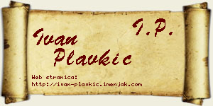 Ivan Plavkić vizit kartica